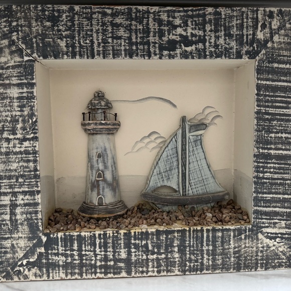 Wall Decor | Vintage Nautical 3d Shadow Box With Lighthouse And ...